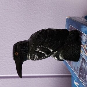Black Onyx Corvid Stone statue